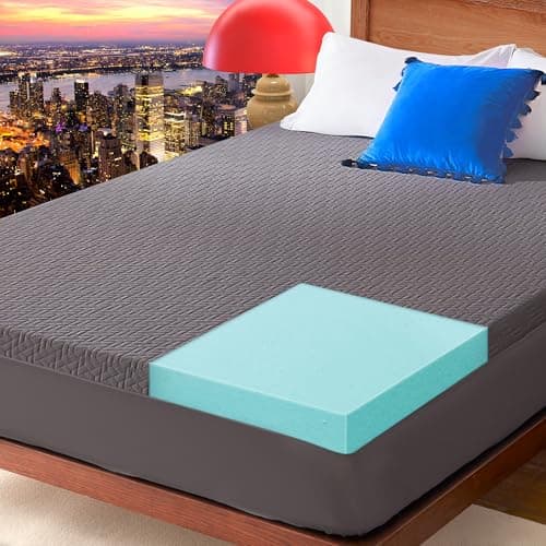 3 Inch Memory Foam Mattress Topper Full Size for Pressure Relief Bed Topper Pad with 8''-21'' Deep Pocket & Grey Removable Cover - Image 1