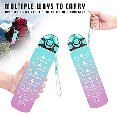 Enerbone 32 oz Drinking Water Bottle with Times to Drink and Straw, Motivational with Carrying Strap, Leakproof BPA & Toxic Free, Ensure You Drink Enough Water for Fitness Gym Outdoor - Image 6