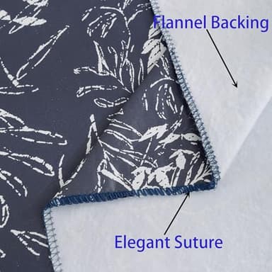 Heavy Duty Vinyl Tablecloth with Flannel Backing Waterproof Oil-Proof Plastic Table Cloth Stain-Resistant Wipeable Rectangle or Square Table Cover for Indoor and Outdoor (Blue Leaf，60x102 Inch) - Image 4