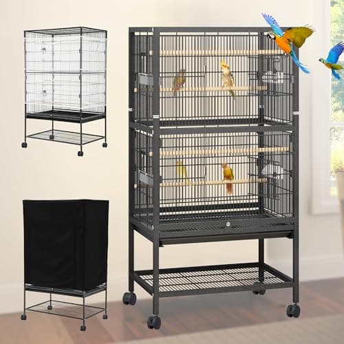 YINTATECH 52 inches Birdcage Cover and Bird Cage Seed Catcher, Bird Cages for Parakeets, Parrot, Cockatiel, Pigeon, Metal Big Bird Cage - Image 1