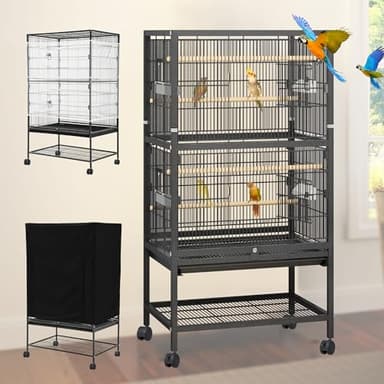YINTATECH 52 inches Birdcage Cover and Bird Cage Seed Catcher, Bird Cages for Parakeets, Parrot, Cockatiel, Pigeon, Metal Big Bird Cage - Image 1