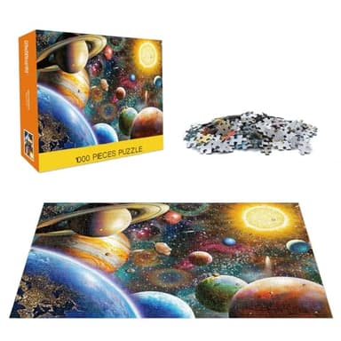 Jigsaw Puzzles 1000 Pieces for Adults, Families (Space Traveler, Solar System) Pieces Fit Together Perfectly - Image 2