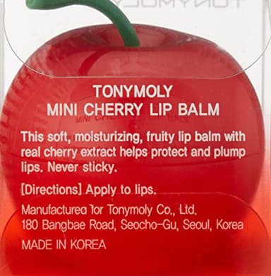 TONYMOLY Mini Cherry Lip Balm, Moisturizing & Hydrating Korean Lip Balm for Women & Men, Long Lasting, Chapstick for Lips, - Image 3