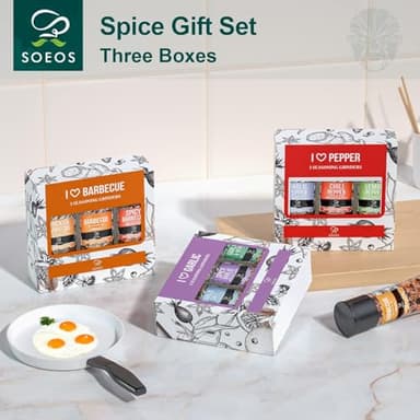 Soeos Spice Seasoning Set of 9 with Integrated Grinders, Individual Spice Grinder, Pure and Fresh Perfect for BBQ Seasoning Gift Set, Grilling Spice, Pepper Grinder,colorful - Image 7