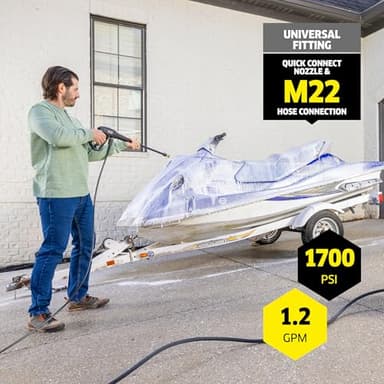 Kärcher Pressure Washer K1700, CETA Certified, 3 Spray Nozzles, Detergent Tank, for Cars, Driveways, Siding, Patios, 1.2 max. GPM - Image 4