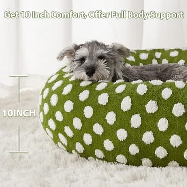 BFPETHOME Donut Dog Beds for Small Dogs, Round Cat Beds for Indoor Cats, Calming Pet Bed for Puppy and Kitty with Non-Slip Bottom, Cute Fancy Dog Bed Machine Washable Plush Fabric - Image 3