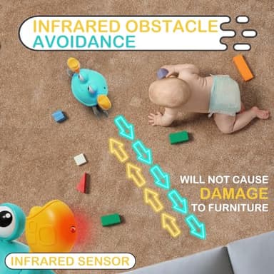 Pbooo Crawling Crab Baby Toy, Interactive Walking Dancing Moving Crab Toy (Infrared Sensing) 3-6 6-12 Months, Toddler Learning Tummy Time Crab, Infant Music Sensory Birthday Gifts - Image 6