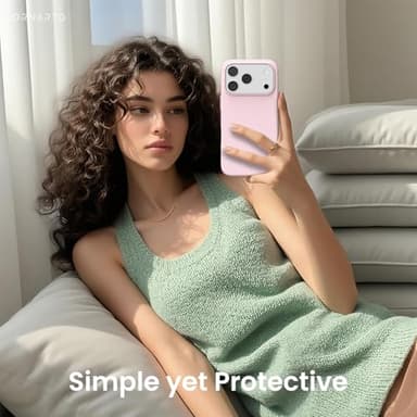 ORNARTO Compatible with iPhone 17 Pro Case 6.3", Slim Liquid Silicone 4 Layers Full Covered Soft Gel Rubber Shockproof Cover, Protective Phone Case for iPhone 17 Pro-Chalk Pink - Image 6