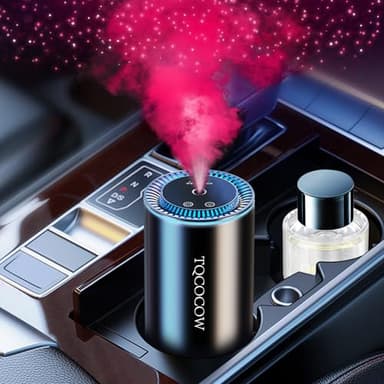 Smart Car Air Freshener Diffuser with Starry Sky Projection and 50ml Perfume, 3 Mode Adjustable Rechargeable Car Aroma Diffuser,Auto On/Off Intelligent,Cologne - Image 1
