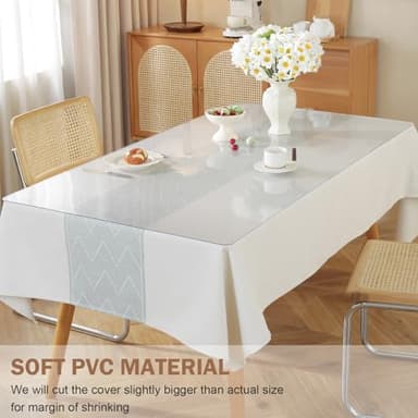 LovePads Frosted Table Cover Protector 40 x 72 Inch, 1.5mm Thick Plastic Table Cover, Table Protector for Dining Room Table, Waterproof Vinyl Tablecloth Table Pad Mat for Kitchen, Writing Desk - Image 4