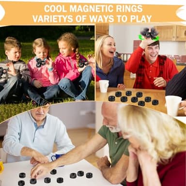 Buluwams ADHD Autism Sensory Stress Toys Teen Boys ADHD Autism Sensory Toys for Kids Black Magnetic Fidget Rings 3pcs - Image 4