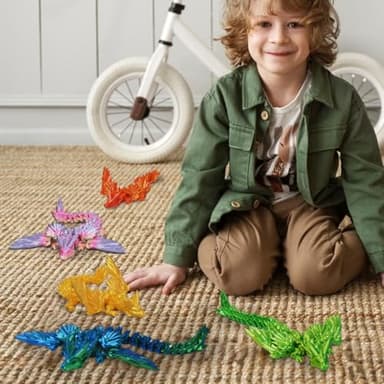 AUMEILLER 3D Printed Dragon,Articulated Winged Dragon,Executive Desk Toys for Kids (Rainbow) - Image 6