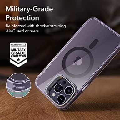 ESR for iPhone 14 Pro Max Case, Compatible with MagSafe, Built-in Camera Ring Stand, Military-Grade Protection, Classic Kickstand Magnetic Case for iPhone 14 Pro Max, Clear Purple - Image 7