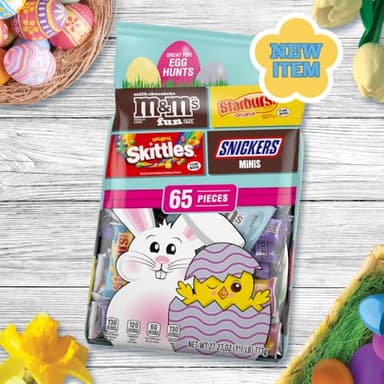 Mars M&M'S, SKITTLES, SNICKERS & STARBURST Easter Basket Stuffers Variety Pack, 65 Ct Bulk Bag - Image 2