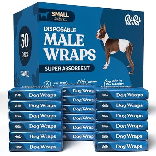 Comfortable Male Dog Diapers - 30-Pack Super Absorbent Disposable Male Dog Wraps- FlashDry Gel Technology, Wetness Indicator Doggie Diapers- Leakproof Belly Wraps for Incontinence, Excitable Urination - Image 1