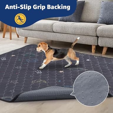 LOOBANI Washable Pee Pads for Dogs: Reusable Dog Crate Pee Pad 36" x 72"- 2 Pack, Absorbent and Non-Slip Pet Whelping Pad for Playpen, Floor, Sofa, Cage, Couch, Grey - Image 5