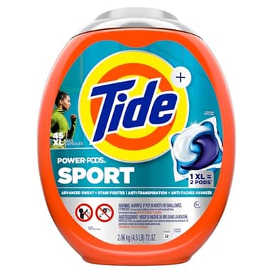 Tide Power PODS Laundry Detergent Pacs with Febreze Sport, 45 Count, HE Compatible, Febreze Freshness with Sport Odor Defense, Tide PODS Laundry Detergent - Image 10