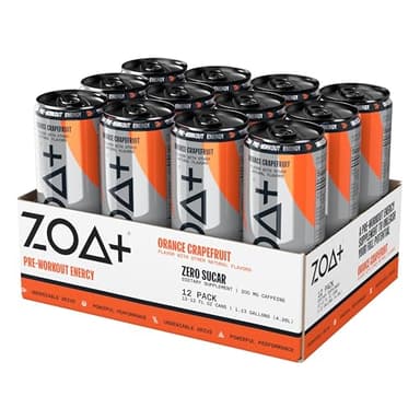 ZOA+ Pre-Workout Energy Drink Supplement - NSF Certified for Sport with Zero Sugar, Nitric Oxide Support, B & D Vitamins, Amino Acids, and Electrolytes (Orange Grapefruit) - Image 4