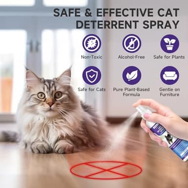 WEALLIN Cat Deterrent Spray, 6.76 FL Oz Natural Cat Repellent Spray Indoor & Outdoor, Anti-Scratch Training Aid for Furniture, Sofas, Rugs, Curtains, Plants - Non-Toxic, Alcohol-Free Formula - Image 5
