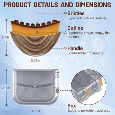 New Lymphatic Contour Face Brush,Lymphatic Drainage Massager for Chin & Neck,Ultra-Soft Bristles Suitable for All Skin Types,Portable Ergonomic Beauty Tool with Travel Case（1 Pcs） - Image 6
