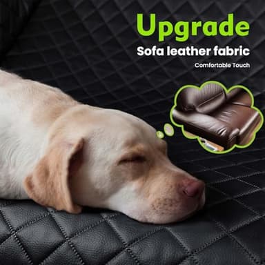 Dog Car Seat Cover for Back Seat, Waterproof Leather Fabric Back Seat Extender for dogs 52.4 * 24.4in, Foldable in The Car, Hard PVC Panels Bottom Support to 330 lbs, for Cars/Mid-Size SUV/Small Truck - Image 2
