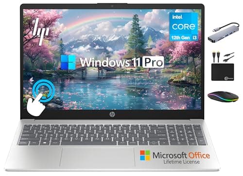 HP 2025 Business 15.6" HD Touch Laptop, 6-Core Intel i3 Processor (Upto 4.4GHz), 64GB RAM, 2.5TB Storage (2TB SSD + 500GB Ext), Long Battery, MarxsolAccessory, Lifetime Microsoft Office, Win 11 Pro - Image 1