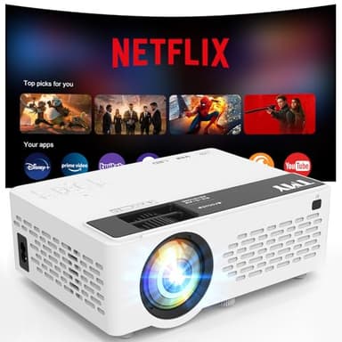 TMY Netflix-Officially-Licensed Mini Movie Projector with WiFi and Bluetooth, Compatible with TV Stick Smartphone/HDMI/USB, Indoor & Outdoor Use - Image 1