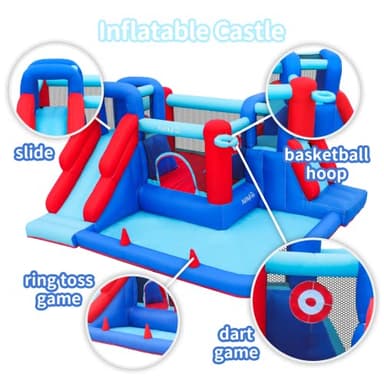 AirMyFun Bounce House,Bouncy Castle with Ball Pit,Inflatable Kids Double Slide with Air Blower, Castle Bouncer for Children Jumping Outdoor and Indoor Party - Image 8