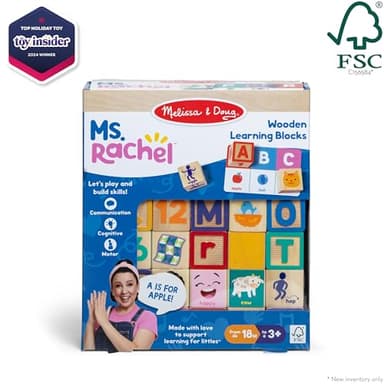 Ms. Rachel Melissa & Doug Letter, Number, and Game Wooden Learning Blocks with Activity Cards for Girls and Boys Toddlers Ages 18 Months+ - FSC Certified - Image 6