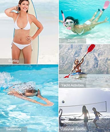 American Trends Women's String Two Piece Halter Top Triangle Bikini Set with Tie Side Bottom Sexy Swimsuit Bathing Suits Blue S - Image 7