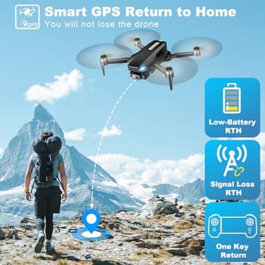 GPS Drone with Camera for Adults, 2K HD FPV Drones with Auto Return, Follow Me, Circle Fly, Waypoint Fly, Stable Hover, Brushless Motor, Foldable 5G Transmission Remote Control Quadcopter - Image 2