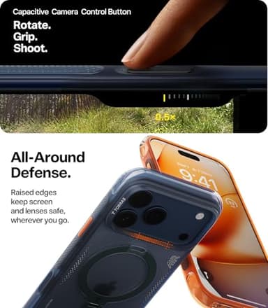 TORRAS Ostand Q3 Air for iPhone 17 Pro Case 6.3'' with Stronger Magnetic Stand, Fit for Magsafe, Airbags Miltary Protection, Camera Control for iPhone 17 Pro Case, Shockproof & Stylish, Midnight Blue - Image 6