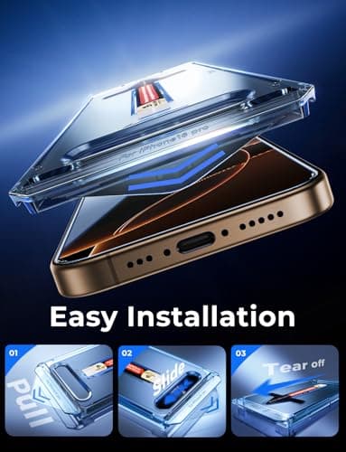 MAGIC JOHN 2 Pack for iPhone 16 Pro [6.3 inch] Tempered Glass Screen Protector, HD Clear, Bubble Free, Easy Installation, Auto Dust-Elimination, 16Pro 6.3'' - Image 3