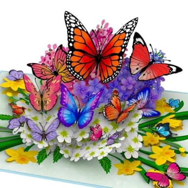 Hartensteler® Butterflies in Nature Pop Up Card - 3D Butterfly Card for Wife, Husband, Girlfriend, Mom, Dad, Mother, Father (Birthday Card, Get Well, Thank You, Anniversary) - Image 1