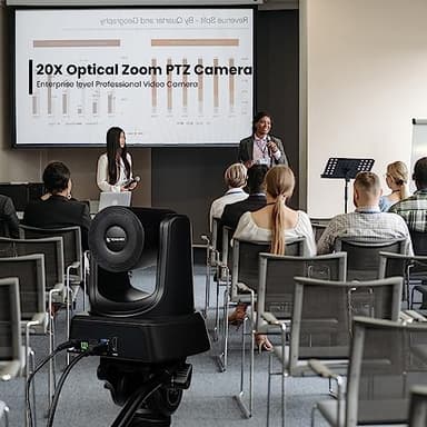 TONGVEO Conference Room PTZ Camera System with 20X Optical Zoom | 1080P 60fps HDMI USB Webcam for Church Streaming Online Video Conference| Compatible with Zoom, OBS | Easy Setup - Image 7