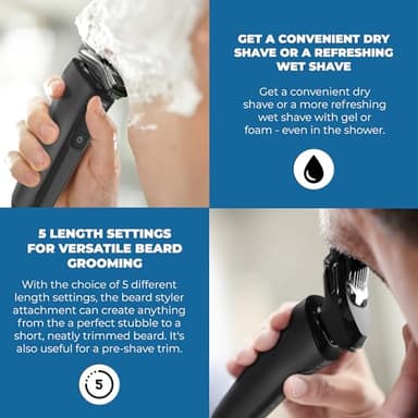 Philips Norelco Electric Shavers for Men, Rechargeable Wet/Dry Electric Shaver with SenseIQ Technology, Cordless Electric Razors for Men with Pop-up Trimmer, Travel Case - Image 7