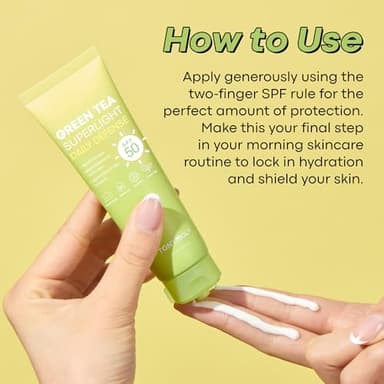 TONYMOLY Green Tea Korean Sunscreen SPF 50 – Non-Greasy Broad Spectrum Face Sunscreen with Niacinamide, Panthenol & Hyaluronic Acid, Travel Size 50ml - Image 6