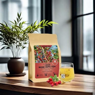 FullChea - Rose Hips Tea Bags, 50 Teabags Rosehip Tea, 3g/bag - Premium Rose Hips - Non-GMO - Caffeine-free - Support Digestion & Boost Immunity - Image 4