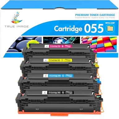 TRUE IMAGE 055 055H Toner Cartridge Set MF743Cdw MF741Cdw Compatible for Canon 055 055H Toner for Canon MF743Cdw MF741Cdw MF745Cdw MF746Cdw LBP664Cdw Printer (Black Cyan Magenta Yellow, 4-Pack) - Image 1