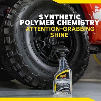 Meguiar's Ultimate Insane Shine Tire Spray - Premium Tire Dressing that Delivers a Lasting High Gloss Wet Look and is Easy to Use; Advanced Tire Shine that Bonds for a Long-Lasting Finish, 16 Oz Spray - Image 7