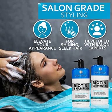 Biotin Shampoo and Conditioner Set - Sulfate and Paraben Free Treatment for Men and Women - Hair Thickening Volumizing Products to Help Boost Thinning Hair with Added Keratin - Image 6