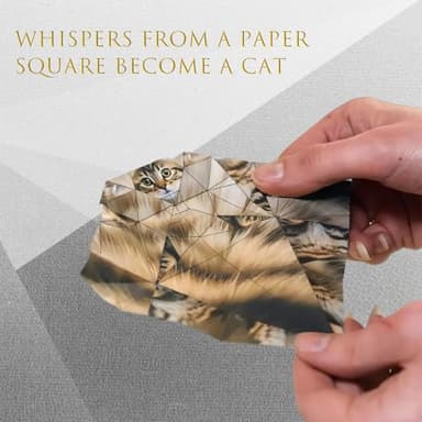 3D Origami Paper Cats & Dogs Kit, DIY Foldable Animal Craft for Kids & Adults, Fun Creative Art Project, Desk Decor and Gift for Pet Lovers (Cat Design) - Image 5