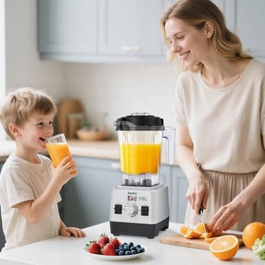 Aeitto Blenders for Kitchen with 68Oz. Large Capacity, 1800W Max Power Smoothie Blender, 3 Preset Programs & 7 Speeds, Professional Countertop Blender for Smoothies, Ice Crush, Frozen Drinks, Silver - Image 7