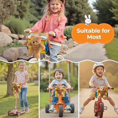 GRANNY SAYS Bike Basket Front for Kids, Cute Bicycle Basket with Bear Toys, Small Bike Bag for Boys and Girls, Kids Bicycle Baskets with Shoulder Strap, Handlebar Scooter Balance Bike Bag, Yellow - Image 4