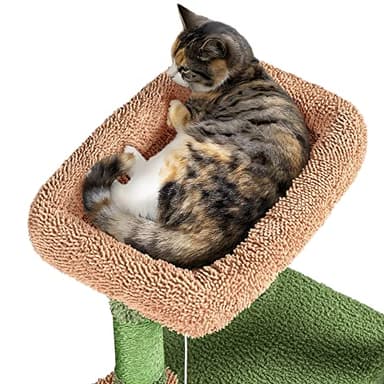 Yaheetech Cactus Cat Tree, 42in Cat Tower for Indoor Cats, Multi Level Kitten Condo Scratching Post, Cat Activity Center Pet Furniture w/Ball, Plush Perch, Platform, Basket - Image 6