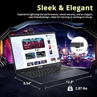 ASUS 14" Laptop for Business & Student, 14" FHD Display, Intel Celeron N4500, 4GB Memory, 64GB eMMC, NumberPad, Webcam, Wi-Fi, HDMI, Windows 11 (Renewed) - Image 6