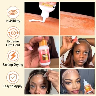 Lace Tint Lace Melting Hair Mousse for Women's Wigs and Hairpieces - Natural Finishing Tint Spray Tool Set (Medium Brown) - Image 6