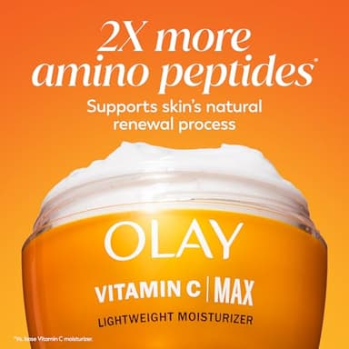 Olay Vitamin C MAX Face Moisturizer, Brightening Cream for Women, Hydrating, Evens Tone, Dark Spot & Hyperpigmentation Reduction, Glowing Skin Care - Niaciniamide, Peptides 1.7 Oz - Image 8