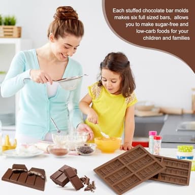 2pack Chocolate Bar Mold, Non-Stick Dubai Chocolate Molds, Deep Silicone Chocolate Mold for Dubai Chocolate Bar Pistachio, Candy, Snacks, Holiday Gifts - Image 7