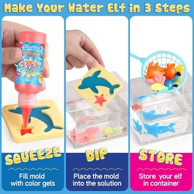 wookidel Magic Water Elf Toy Kit, Aqua Fairy Water Gel Kit with 20PCS Magic Gels and Animal Molds, Gift for Christmas, Easter, Birthday,Creative Art Craft Kits for Girls Boys 6 7 8 9 10 Year Old - Image 2